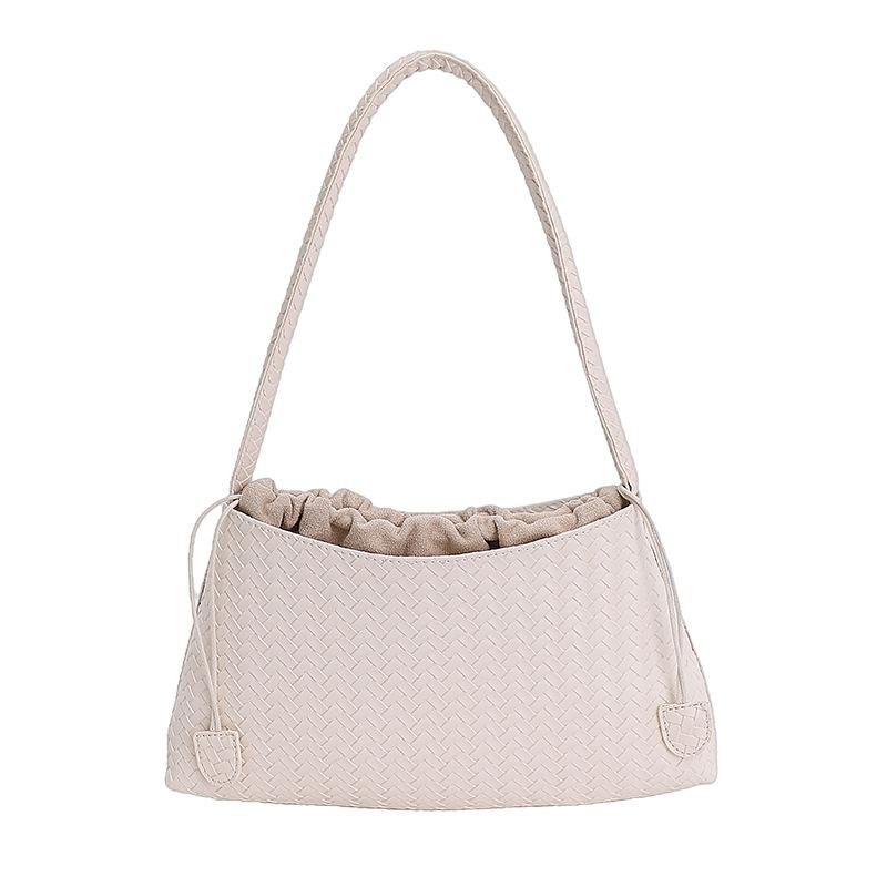 

Premium woven pattern shoulder tote bag women s new fashion versatile handbag commuter handbag белый