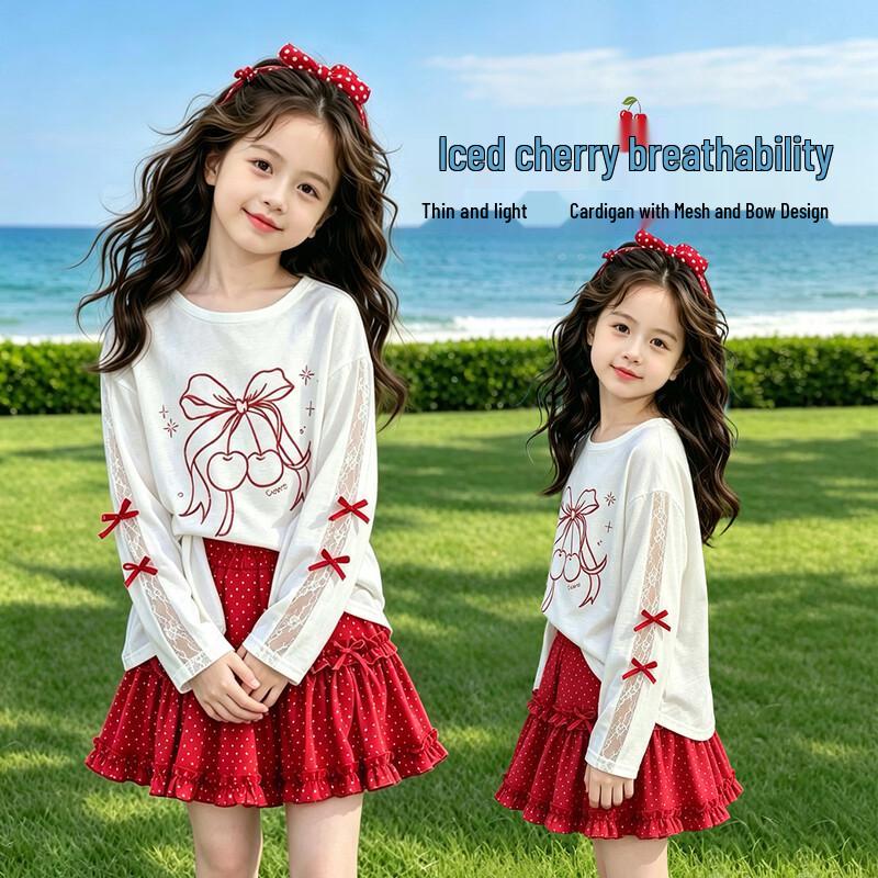 Girls Summer Thin Princess Long-Sleeve T-shirt 130