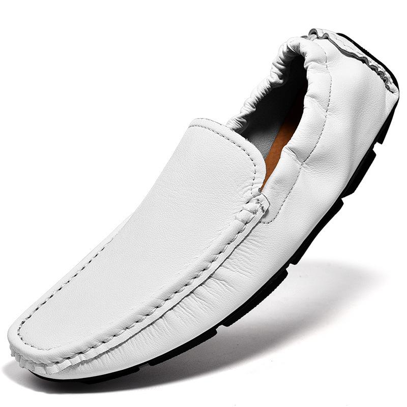 Summer New Hot-selling Amazon Large-size High-end Soft-soled Doudou Leather Shoes, Lazy Foot-covering Driving Men's Shoes