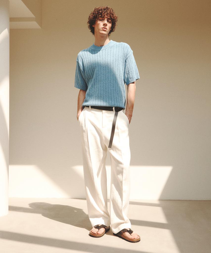 KNITTED Summer Boucle Round Knit Blue