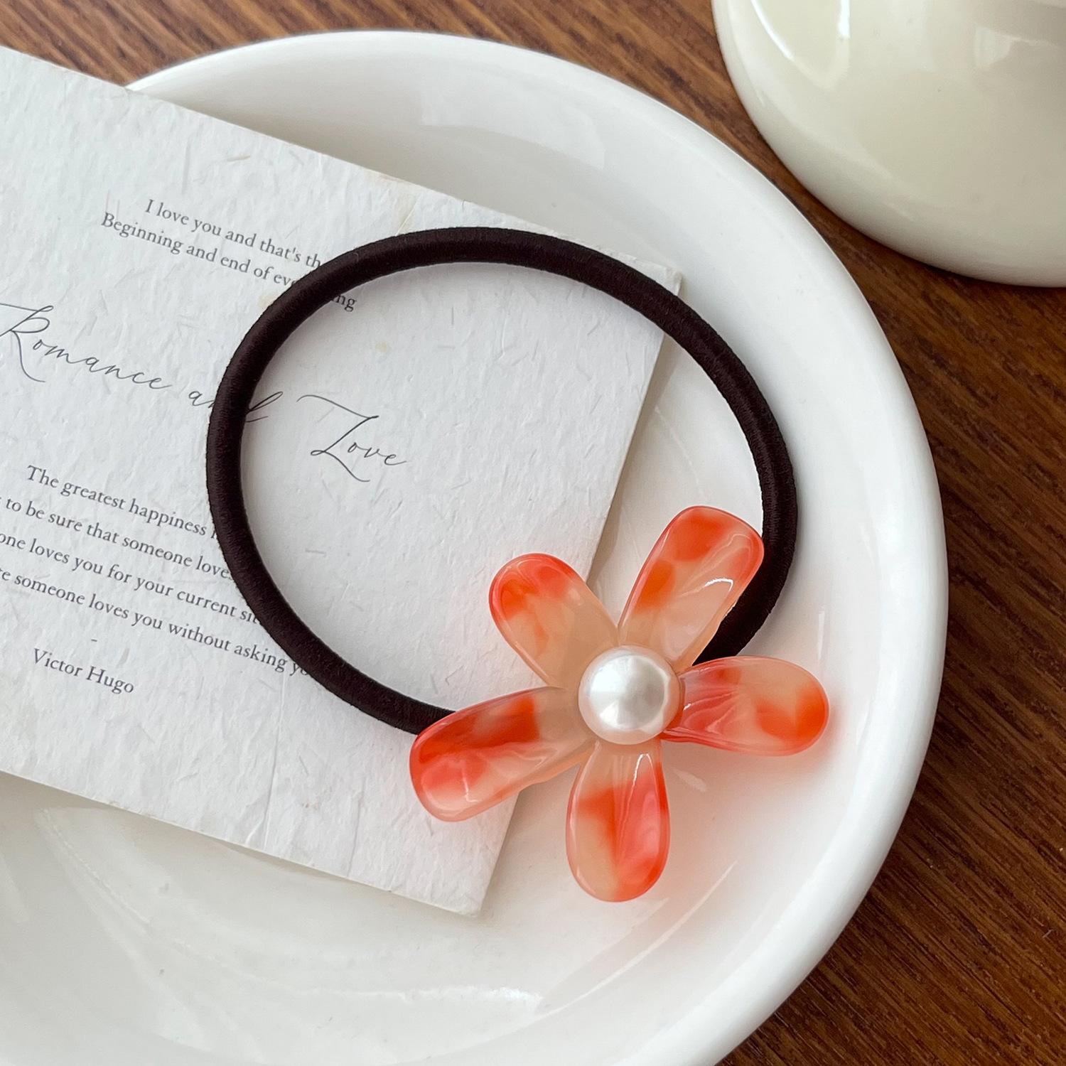 

Unique Dovey Hair Accessories Delightful Floral Hair Ties And Duckbill Clips In Multiple Colors Orange Hair Tie