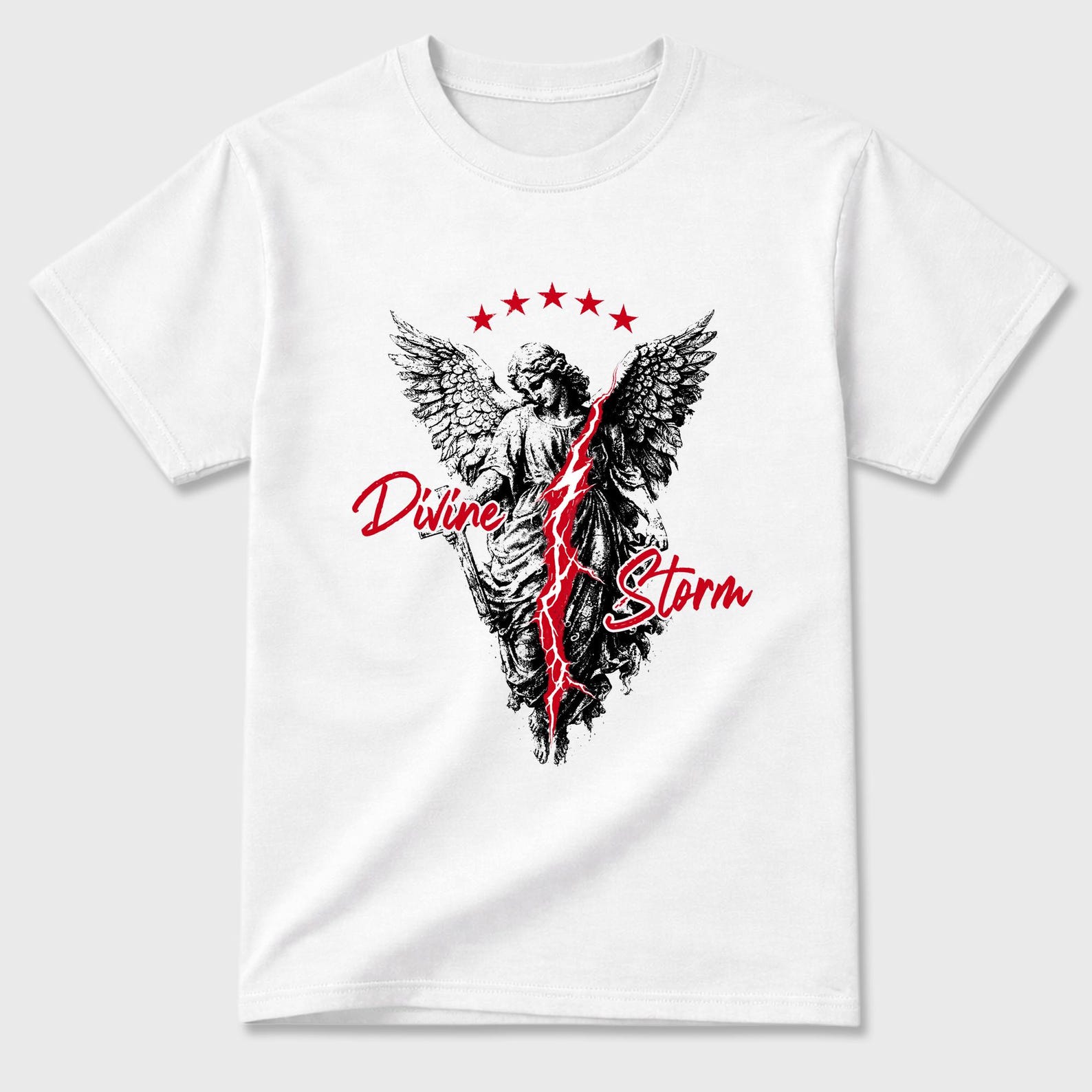 Divine Storm graphic tee. Streetwear Brand Graphic T-Shirt. AJ13 University Red S