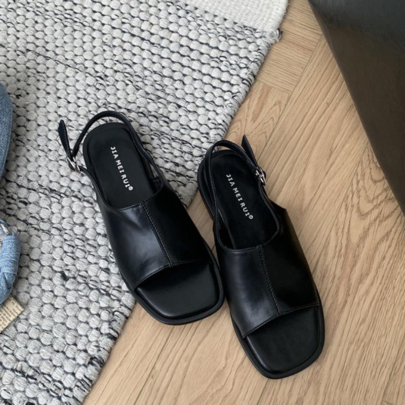 

Fashion Bailamos Summer Women s Sandals 2025 Luxury Artificial Leather Beach Shoes Women Comfortable Moccasins Outdoor Flat Heels Sandal 39 чёрный