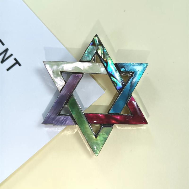 Retro Shell Brooch Pin With Star Shape For Fashion Accessories