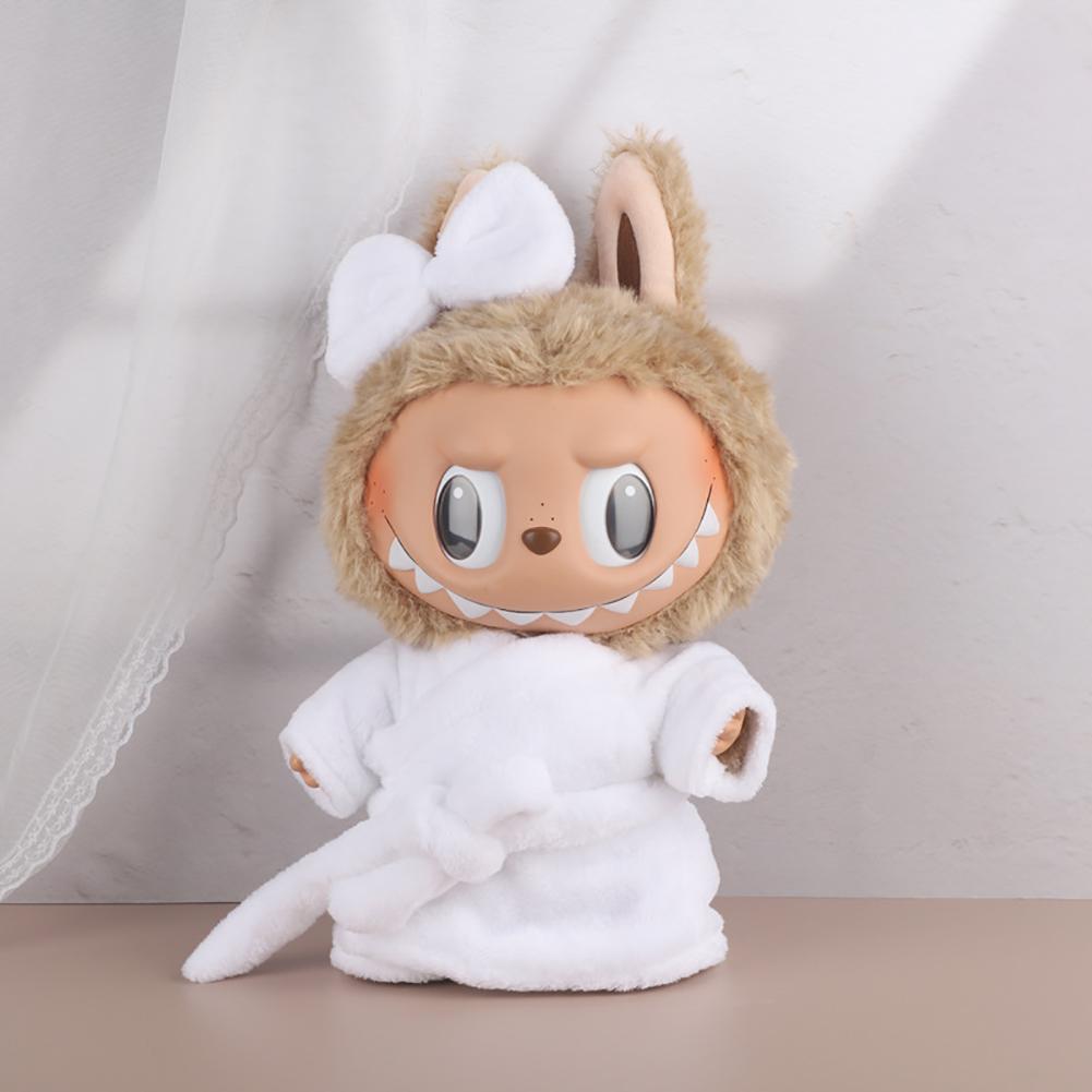Ensemble De Vêtements Pour Poupée Labubu (17cm) - Style Renne De Noël En Peluche, Robe Et Chapeau