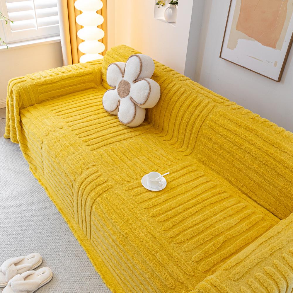 Shu Cotton Velvet Winter Jacquard Sofa Cushion Simple Modern Sofa Cover All-Inclusive Universal Cover Cloth