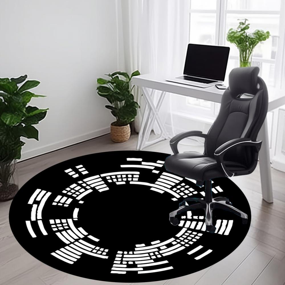 1pc Circle Pattern Office Round Area Rug, Indoor Mat Suitable For Office, Under Office Chairs Bedroom Living Room Home Decor, Room Deco