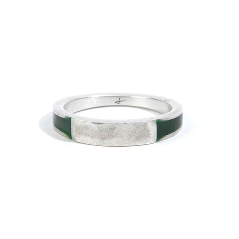 SEWNSWEN SEWN SWEN SILVER HAMMERED EPOXY RING
