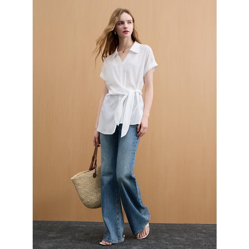 Sancai 2025 Summer Lace V-Neck Loose Blouse S