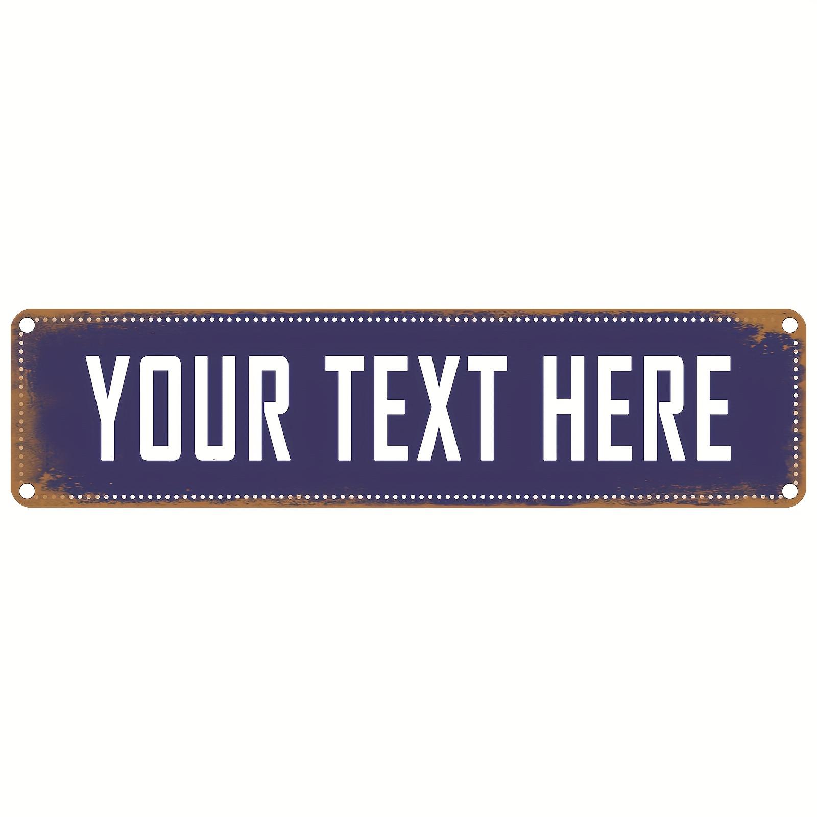 Vintage Purple Rusty Aluminum Sign Custom Personalized Text Rivet Home Decor 40x10cm
