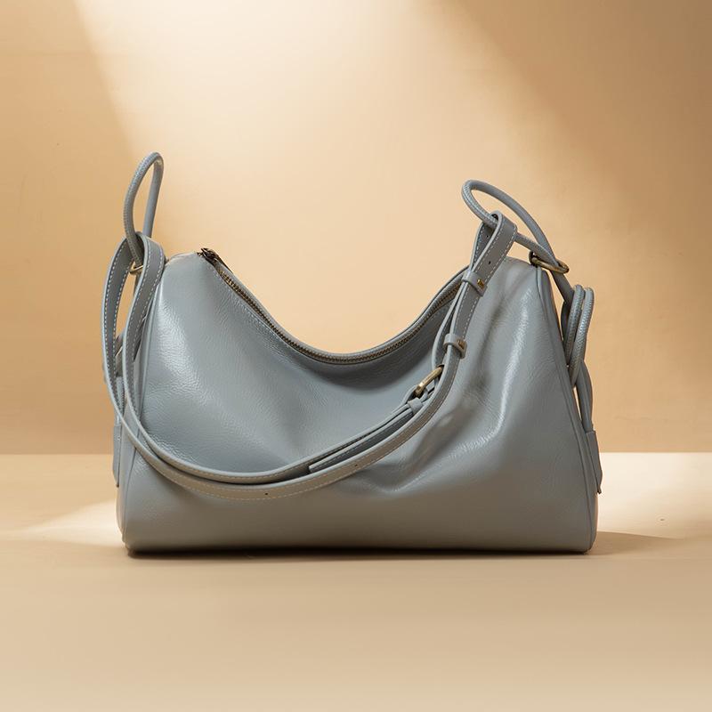 Genuine Leather and Cowhide Boston Bag Versatile and Fashionable Single-shoulder Bag Casual Crossbody Bag