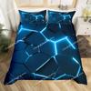 Geometric Duvet Cover Multicolor Honeycomb Hexagon Bedding Set Geometric Theme Metal Texture Streamline Polyester Qulit Cover