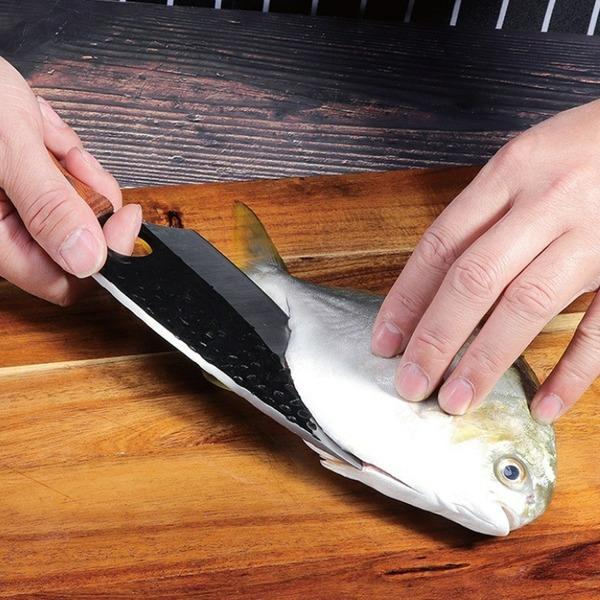 5.5inch Meat Cleaver Hunting Knife Handmade Forged Boning Knife Serbian Chef Knife Stainless Steel Kitchen Knife Butcher Fish Knife