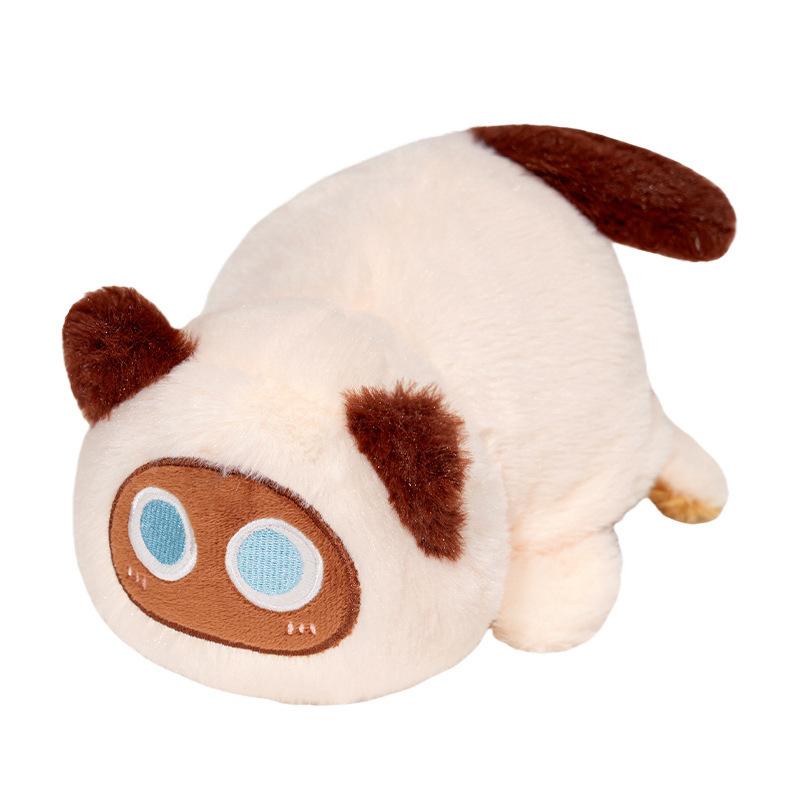 

Cute flipped cat doll plush toy black kitten doll children s company soothing rag doll 30cm