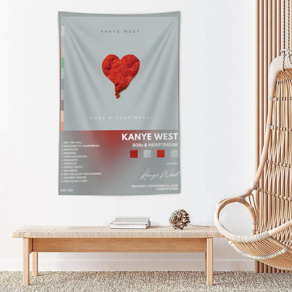 Rapper Singer KKanye West Tapestry For Bedroom Living Room Outdoor Wall Decor Simple Stylish Art Piece Vertical Design