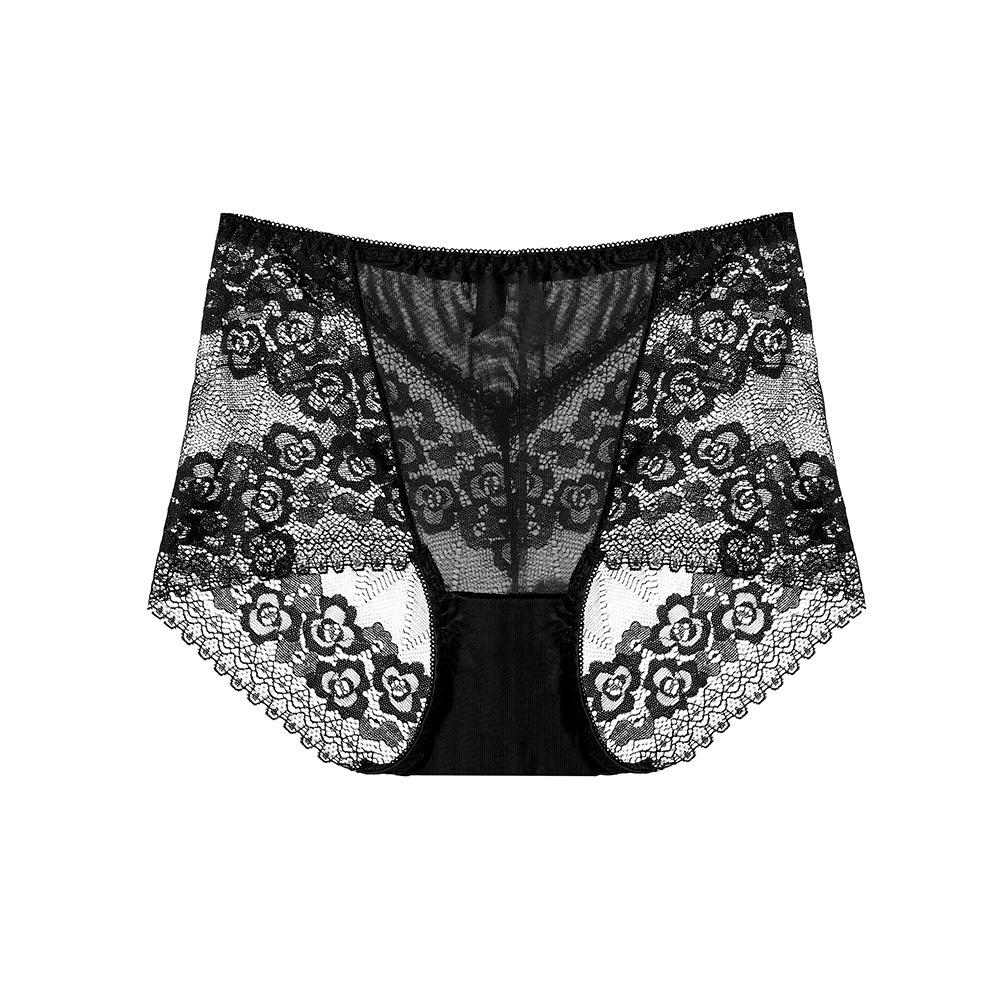 

Сексуальное нижнее белье для женщин, дышащие удобные трусики, модные трусики со средней талией, не оставляющие следов, женские трусики, кружевные трусики one size чёрный