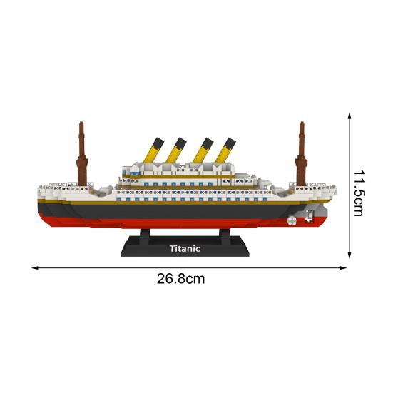 Skills Training Miniature Novelty 1280Pcs/Set Assembly Cruise Ship Titanic Model Children Educational Toys Bricks