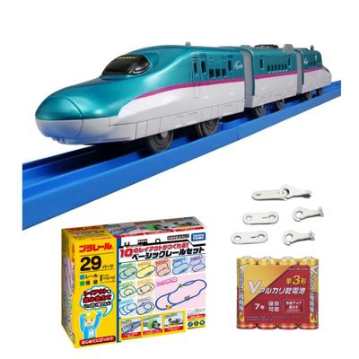 Set Plarail Serie E5 Shinkansen Hayabusa Pista Base AA e Set di Pezzi di Ricambio per Collegamenti (Modello Connesso) Set S-03, Batterie, Incluse, 4 Pezzi