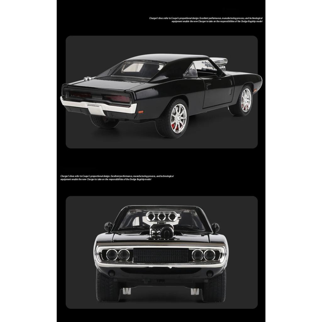 1/24 Dodge Charger 1970 Mașinuță din Aliaj Diecasts & Vehicule Jucărie Model Mașină Sunet și Lumină Jucării Mașinuțe pentru Copii Cadouri