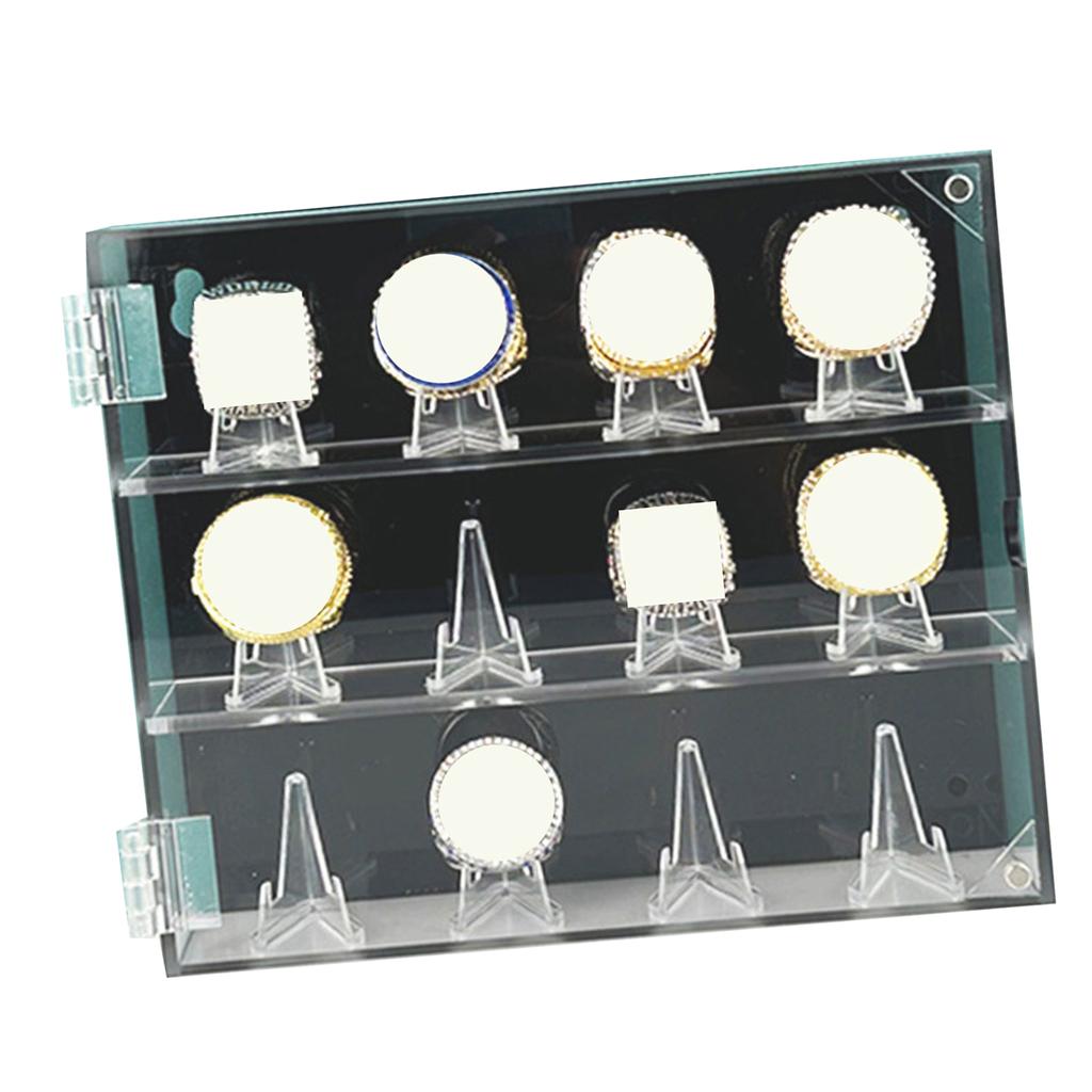 Sturdy Acrylics Championship Rings Display Case Wall Mountable Baseball Rings Holder Large Capacity Sports Organizers