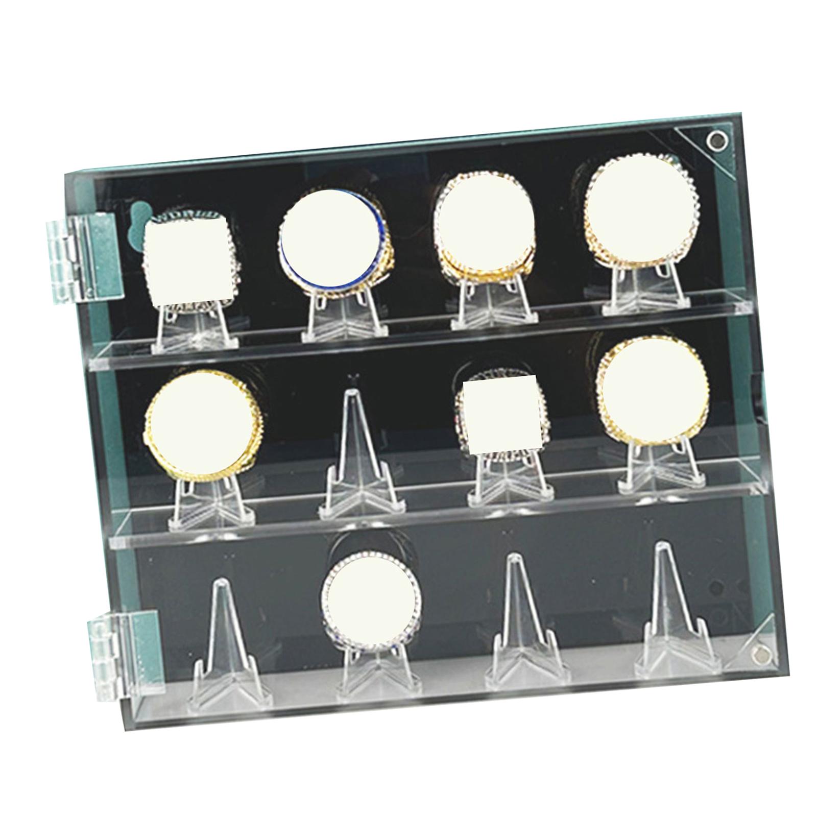 

Прочный акриловый витринный шкаф для колец чемпионата, настенный держатель для бейсбольных колец, вместительные спортивные органайзеры