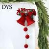 Christmas Lanyard Bell Pendants Nordic Velvet Ornament, Flocked Hanging Bells for Luxury Texture Tree Baubles Door Window Decor, Festive Holiday Home