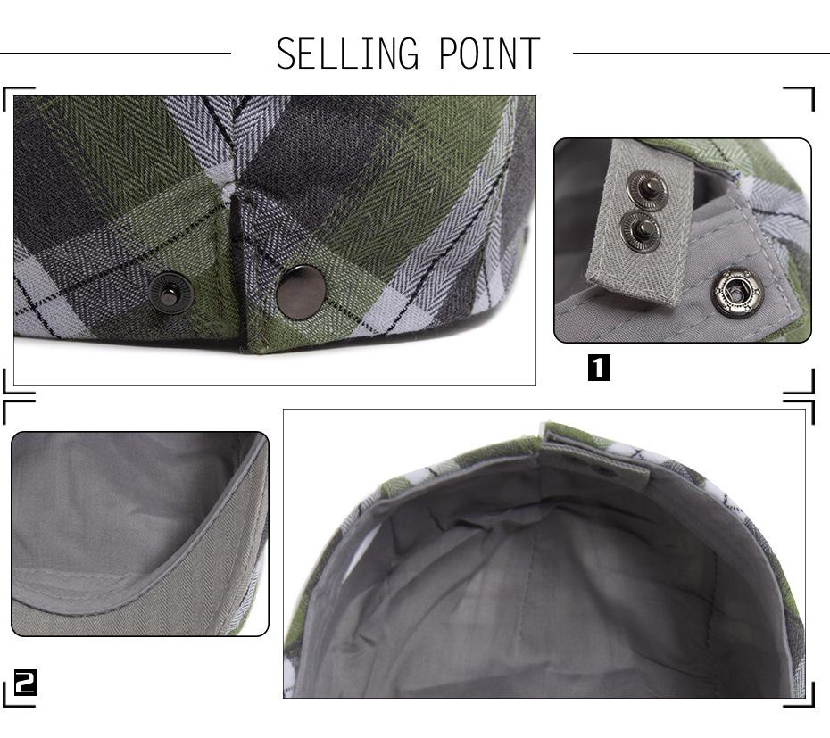 Spring/Summer Plaid Retro Beret Hat - Unisex Casual British Style Flat Cap