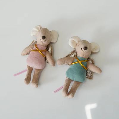 Danish Fabric Mouse Doll Cute Angel Wing Mouse Doll Zodiac Gift Rag Doll Knick-knack