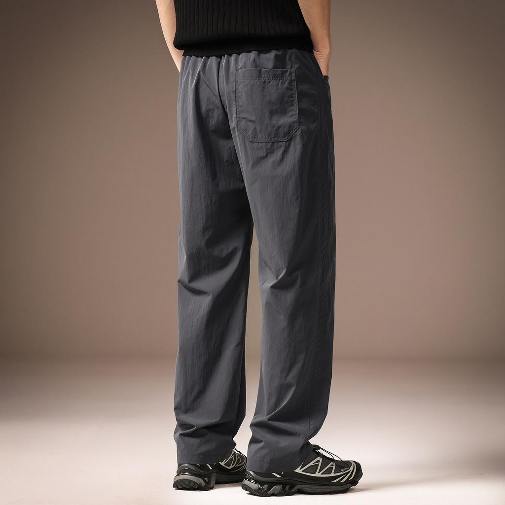 High-end American outdoor cool men's casual pants summer ice silk thin loose straight wide-leg sports trousers men