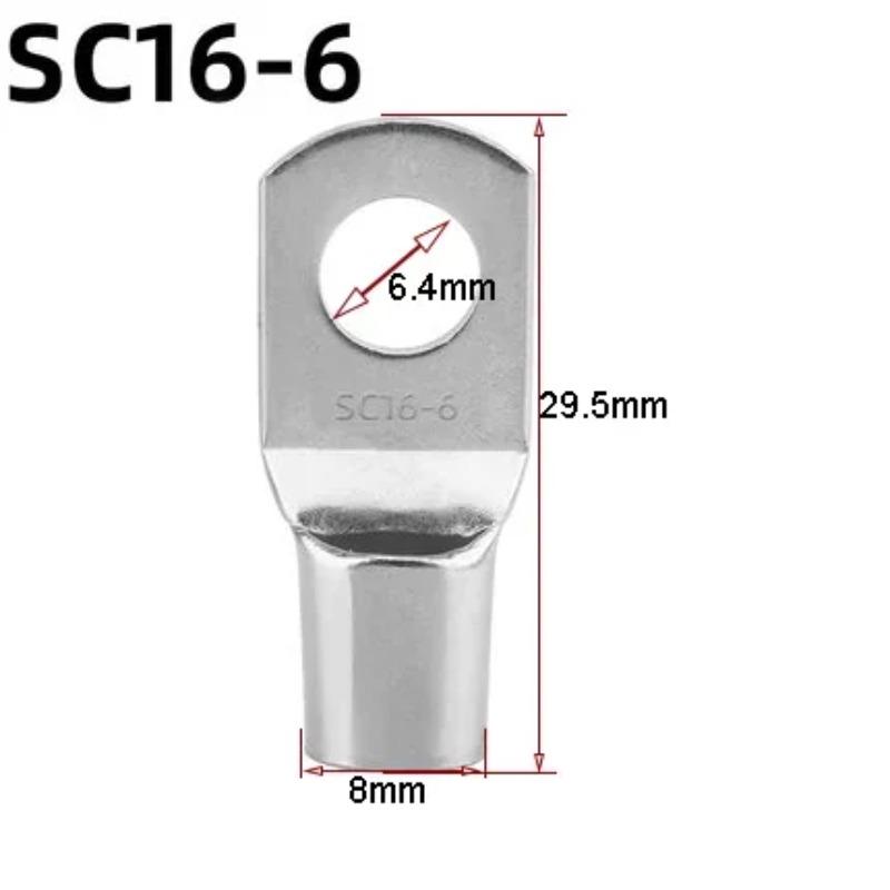 

5/10 Pcs Tinned Copper Cable Lugs Set Crimp Terminals Wire Welding Cable Connectors Suit SC16-6~SC35-12 Soldering Kit Bare Terminal SC16-6 5pcs