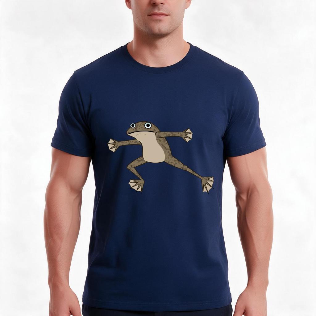 African Dwarf Frog Tshirt Summer Casual Cotton Tee Oversized Streetwear Tops Vintage Graphic Print Loose Fit Short Sleeve