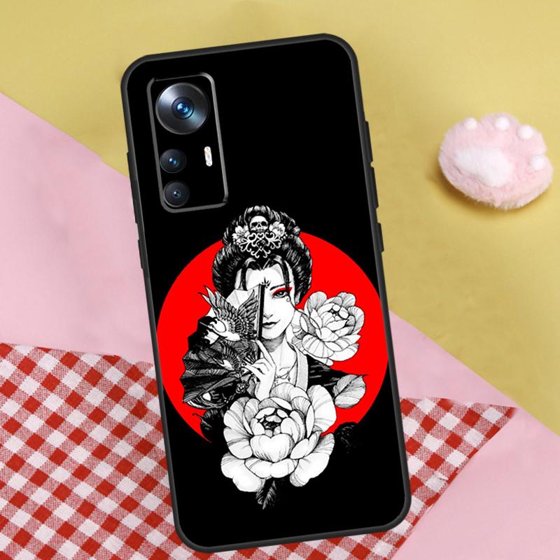 Samurai Warrior Geisha Case For Xiaomi 13 13T Pro 12T 11T 12 Lite 12X POCO X3 X5 Pro X4 F4 GT M5 M5s F3 F5 Funda