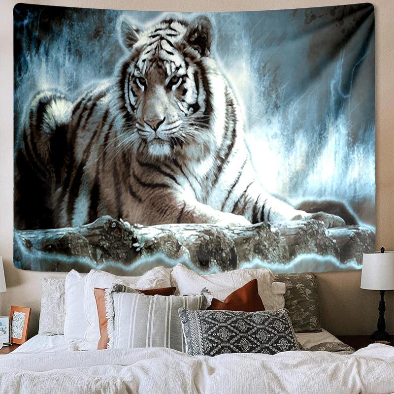 Colorful Tiger Portrait Tapestry Room Decoration Wall Hanging for Living Room Bedroom, dormitory, Birthday and Christmas gifts