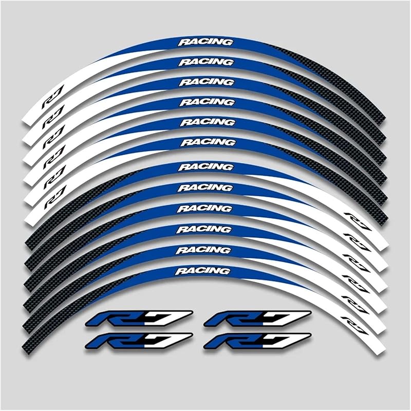 For Y&amaha for YZFR7 YZF R7 2022 2023 Motorcycle Sticker Wheel Reflective Stripe Rim Tire Waterproof Decorative Decals Set Rim Tape Decal(1 Style A