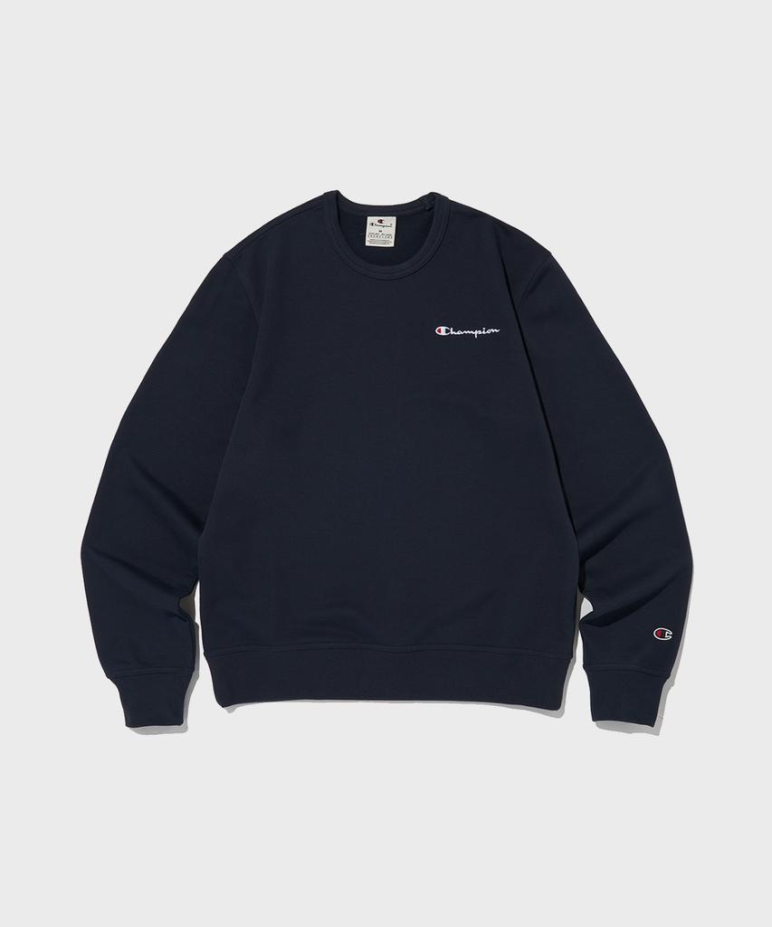 CHAMPION Small Script Logo Crewneck Sweatshirt Normal Navy