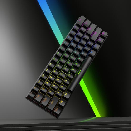 61-клавишная механическая клавиатура с эффектами RGB-подсветки, эргономичный дизайн, регулируемая универсальная проводная игровая клавиатура Plug-Play