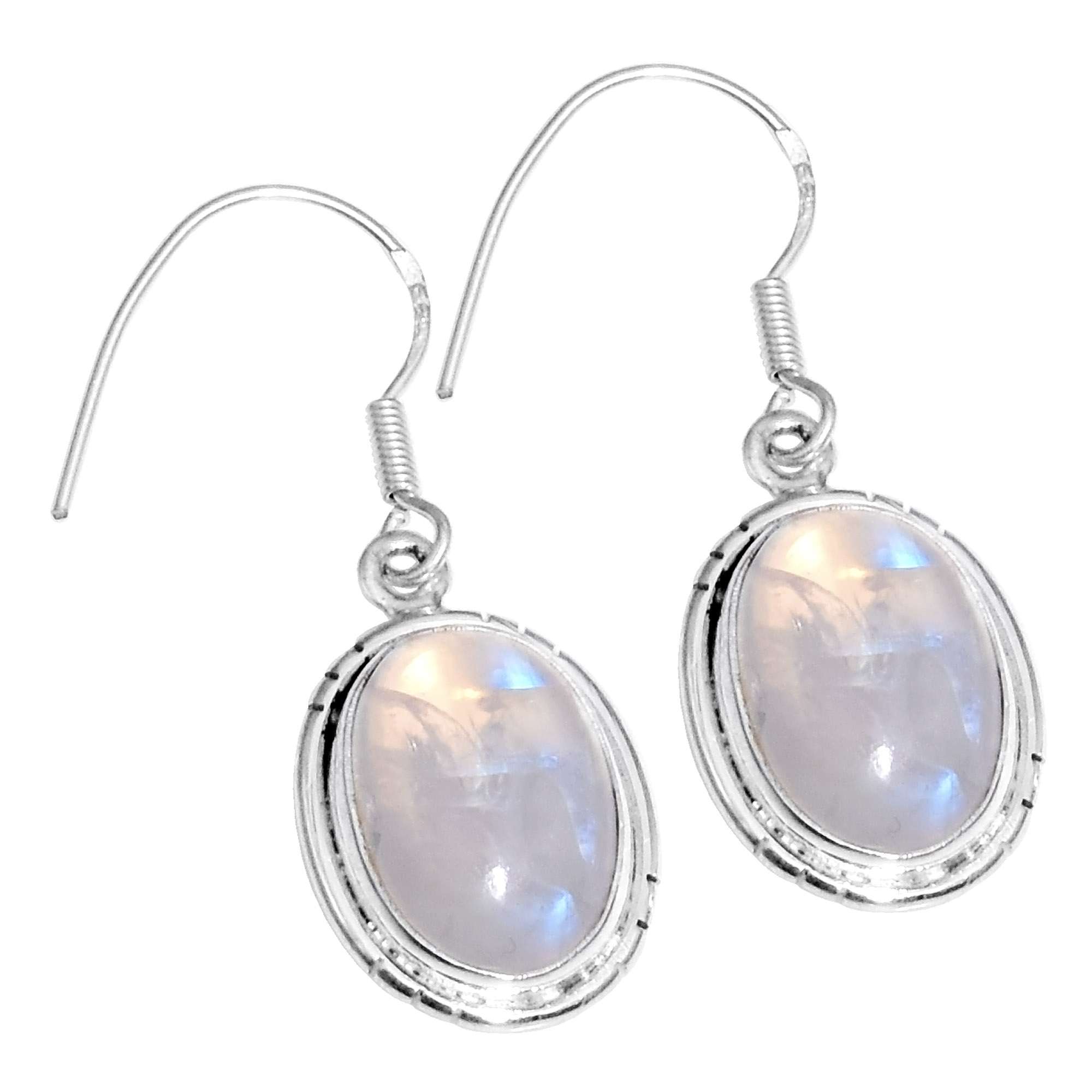 

Rainbow Moonstone Gemstone Earrings Solid 925 Sterling Silver Handmade Earrings Jewelry Gift For Women And Girls E-3793