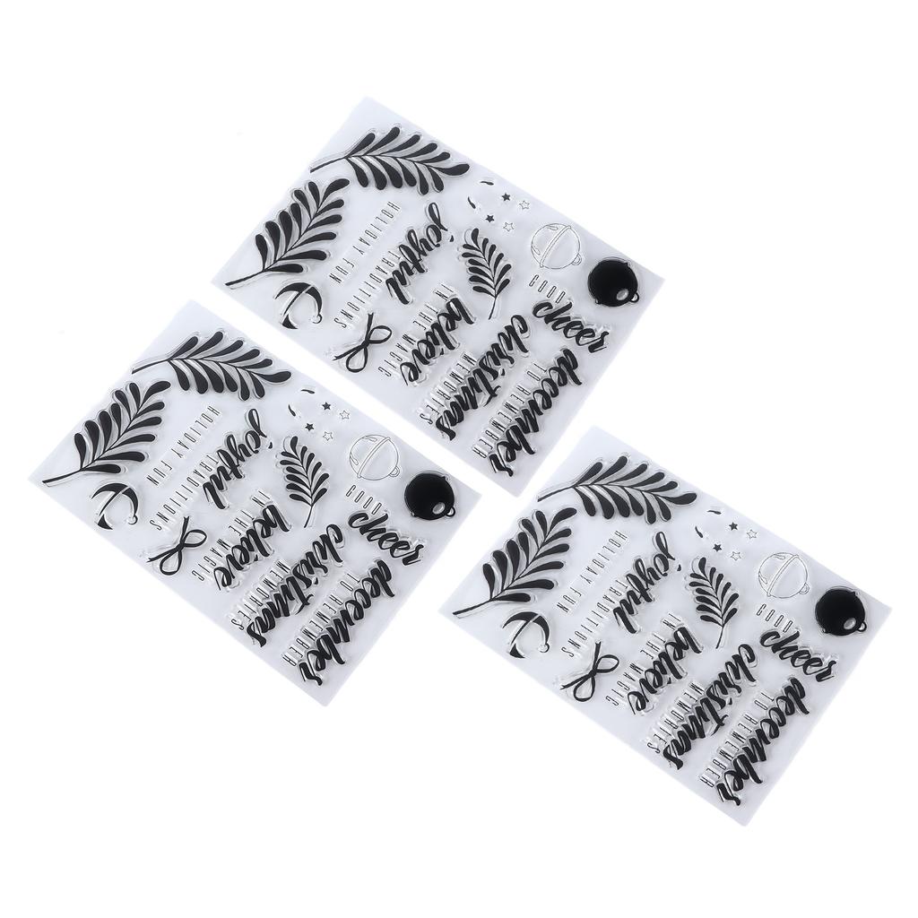 3Pcs Clear Stamps Unique Shape Decorative Transparent Templates for DIY Scrapbook Crafts