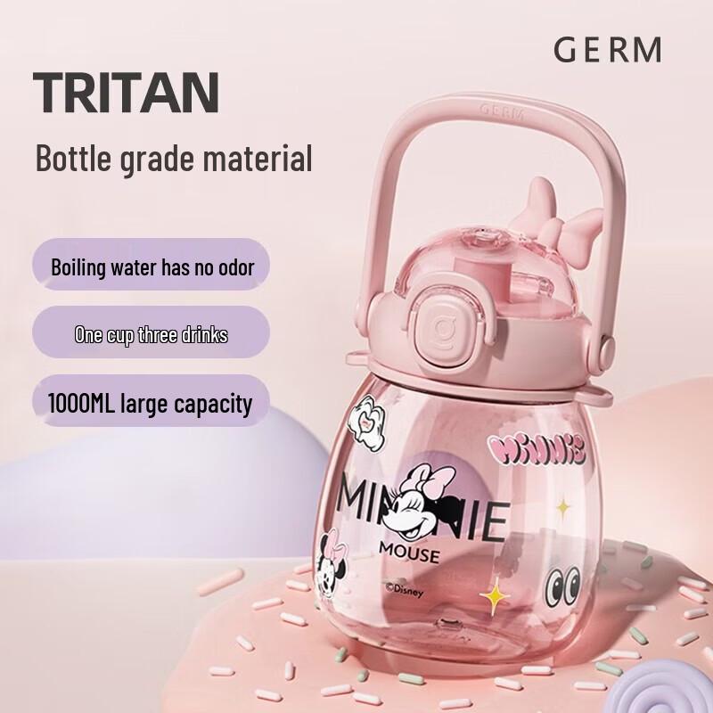 Germ Portable Mickey Heat-Resistant Glass Bottle