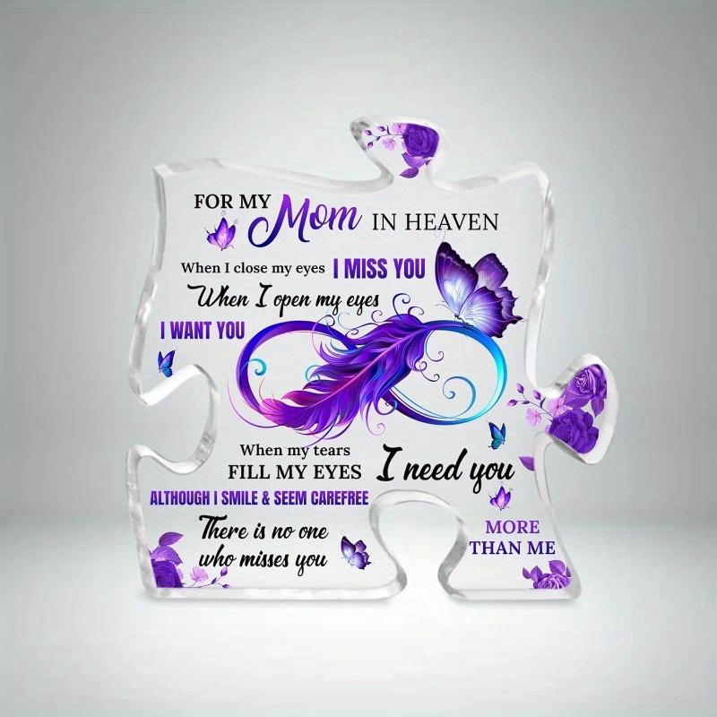 

1 шт. Поминальные подарки: Персонализированный акриловый знак-пазл «В любящую память» – Соболезнования/Декор стола. чистый