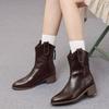 Szpiczaste Grube Obcasy Buty Rycerskie Damskie Jesień i Zima Nowe Niskie Obcasy Miękka Podeszwa Wszechstronne Retro Krótkie Buty Martin Dzieci