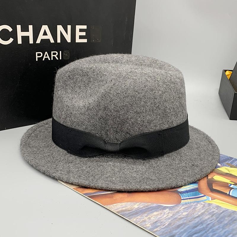 Hot sale ebay autumn models hemp gray short brim flat edge cone versatile top hat men and women, gentleman's hat
