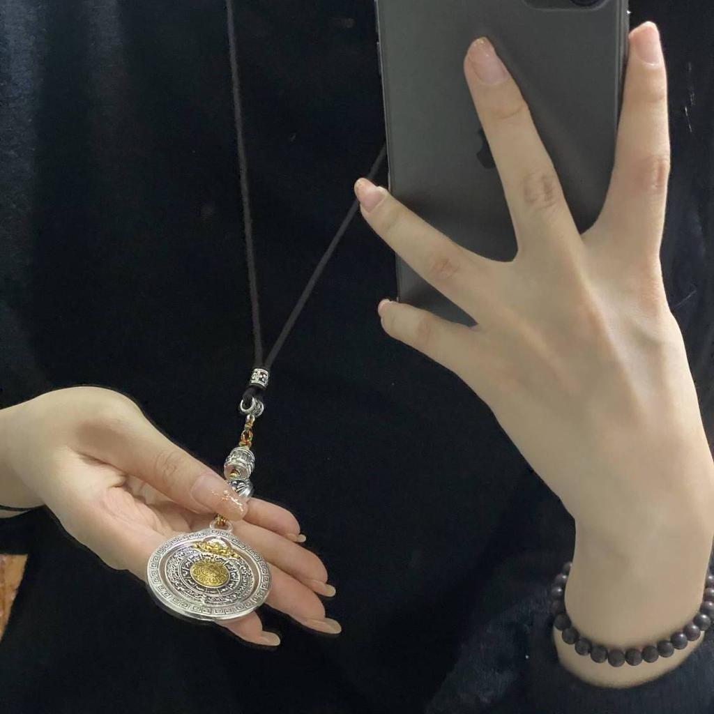 Zen Necklace Cool Jiugong Bagua Rotatable Waist Tag Lucky Pendant