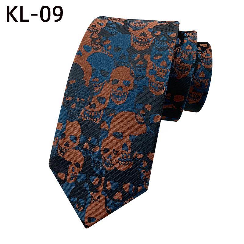 New 1200-Needle 6cm Narrow Skull Halloween Tie