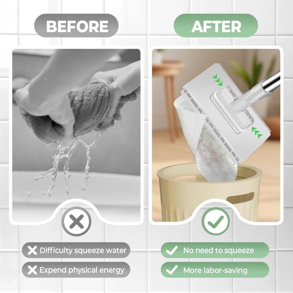 360° Rotating Head Dust Mops Clamping Automatic Mop Clip New Lazy Mop  Household