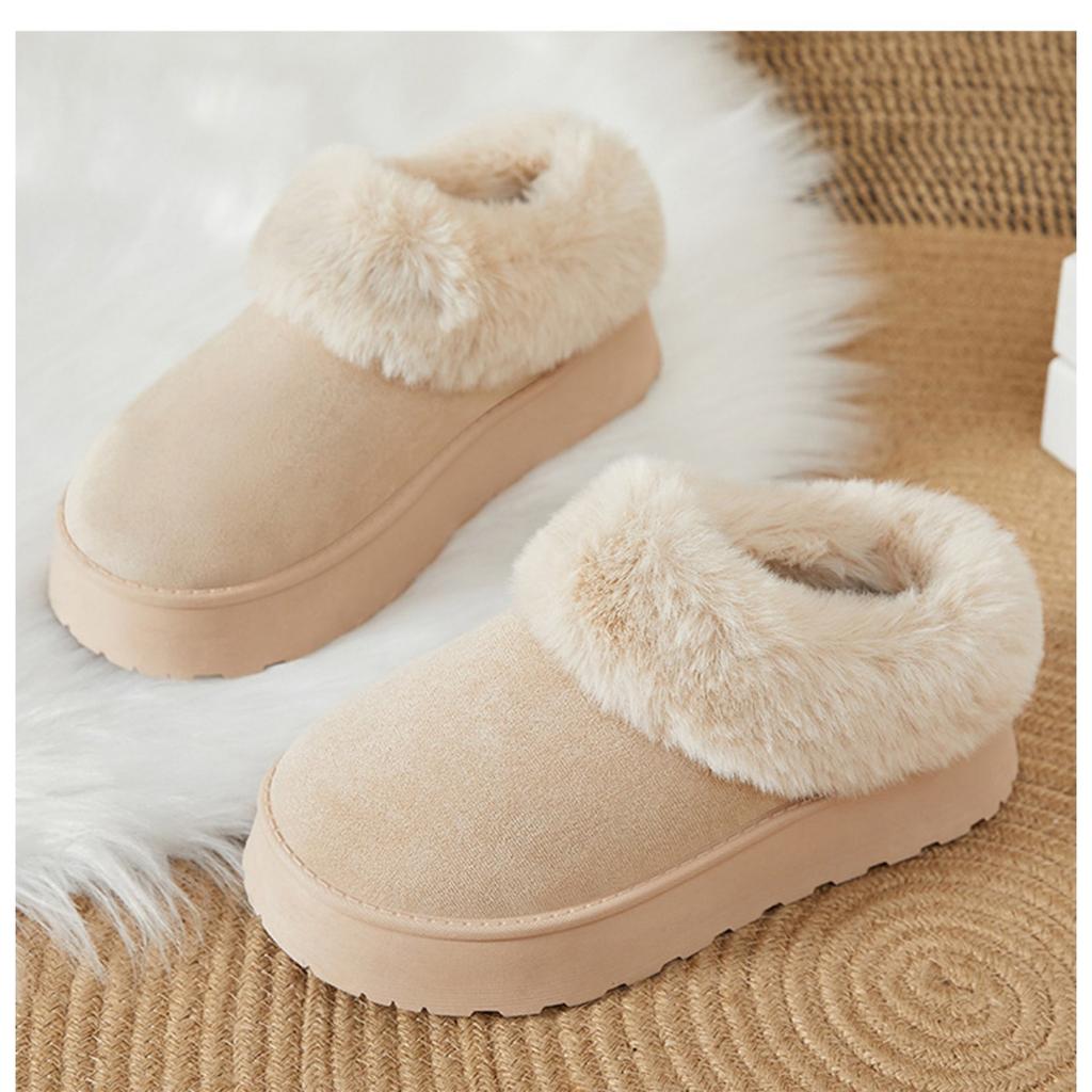 Women's New Autumn and Winter Thick Soled Snow Boots, Casual and Warm, Thick Soled Bread Shoes with Plush and Warm Cotton Shoes