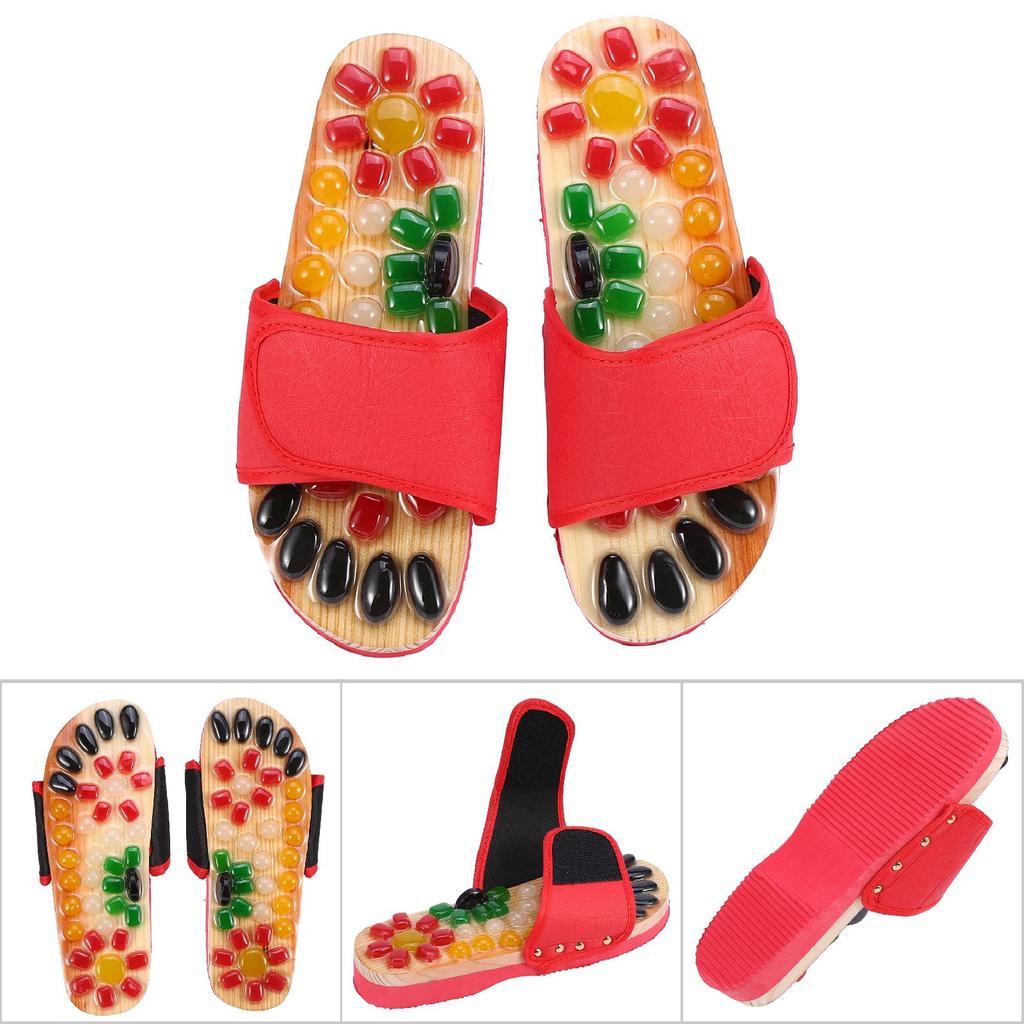 Massage Slippers Health Care Blood Activating Foot Relaxation Massager Shoes Red 39