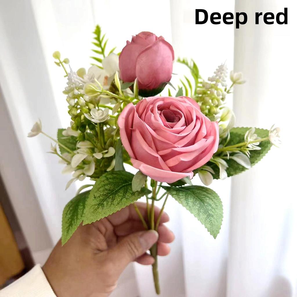 Nordic Simulation Flower 5-Forked Persian Grass Rose Fake Flower Decorate Wedding Venue with Floral Bouquets  Decorations Shooting Props
