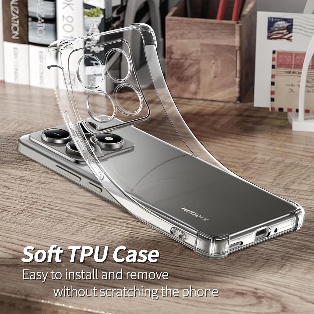 Průhledný nárazuvzdorný silikonový měkký obal pro Xiaomi 12 12X 12T 13 Lite 13T Mi 14 14T Pro MI 15 Pro Průhledný ultratenký zadní kryt