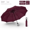 24 Bone Automatic Umbrella Men's and Women's Folding Sun Umbrella Extra Large Solid Rain Dual-Use Sun Protection UV Protection Sun Umbrella